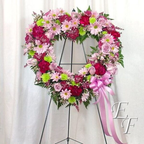 Indigo Garden Open Heart Wreath  EF 220-T2