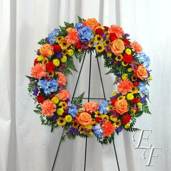 Vibrant Sympathy Wreath  EF 214-T1