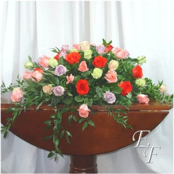Mixed Rose Casket Spray  EF 215
