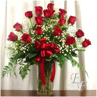 18 Red Roses Arranged  EF-901