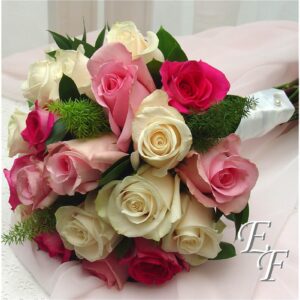 Pink & White Rose Mix Bouquet  EF-730