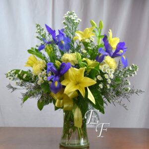 Yellow Lily Iris Vase  EF-309