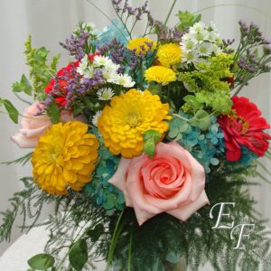 Summer Zinnia Bride's Maid Bouquet EF-719B