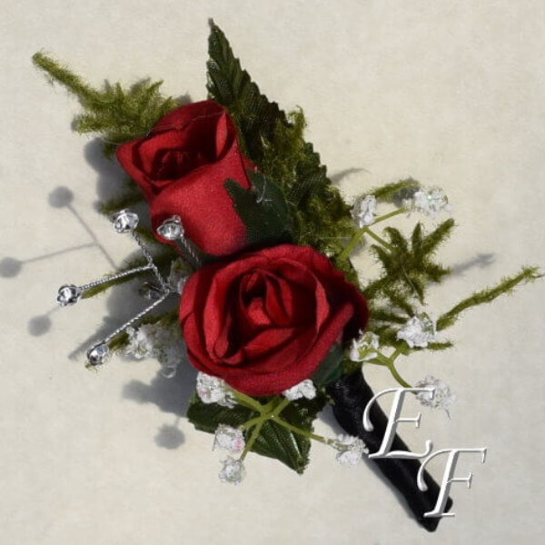SILK-Red Sweetheart Rose Corsage EF-852
