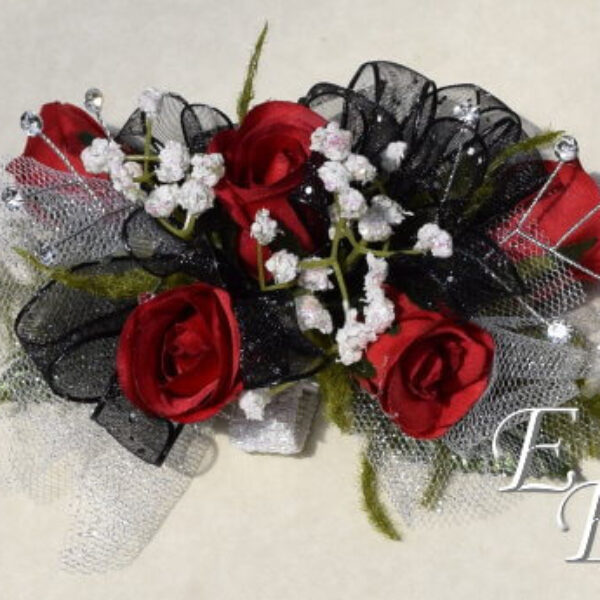 SILK-Red Sweetheart Rose Corsage EF-852