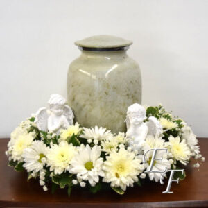 White Garden Sympathy Urn Design EF 203-5