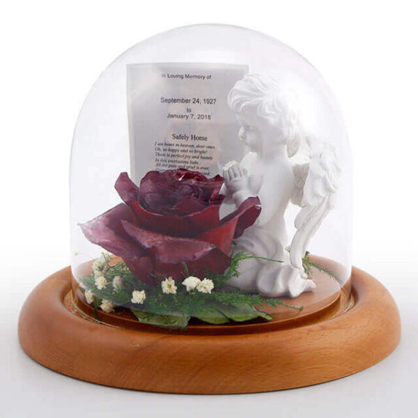 5.5" Dome with Single Flower & Angel  EF 1001