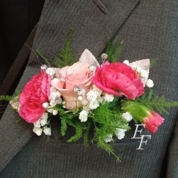 EF 816 B3 Pocket Boutonniere- Shades of Pink